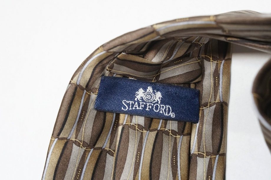 STAFFORD Multi-Color Mens Classic Tie Necktie Hand Made 100% Silk 57 x 4