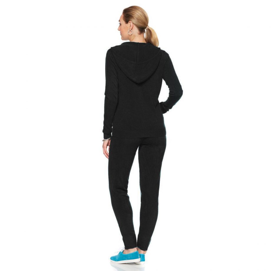 WILLIAMS Size S Luxe Lounge Hoodie and Pant Set BLACK