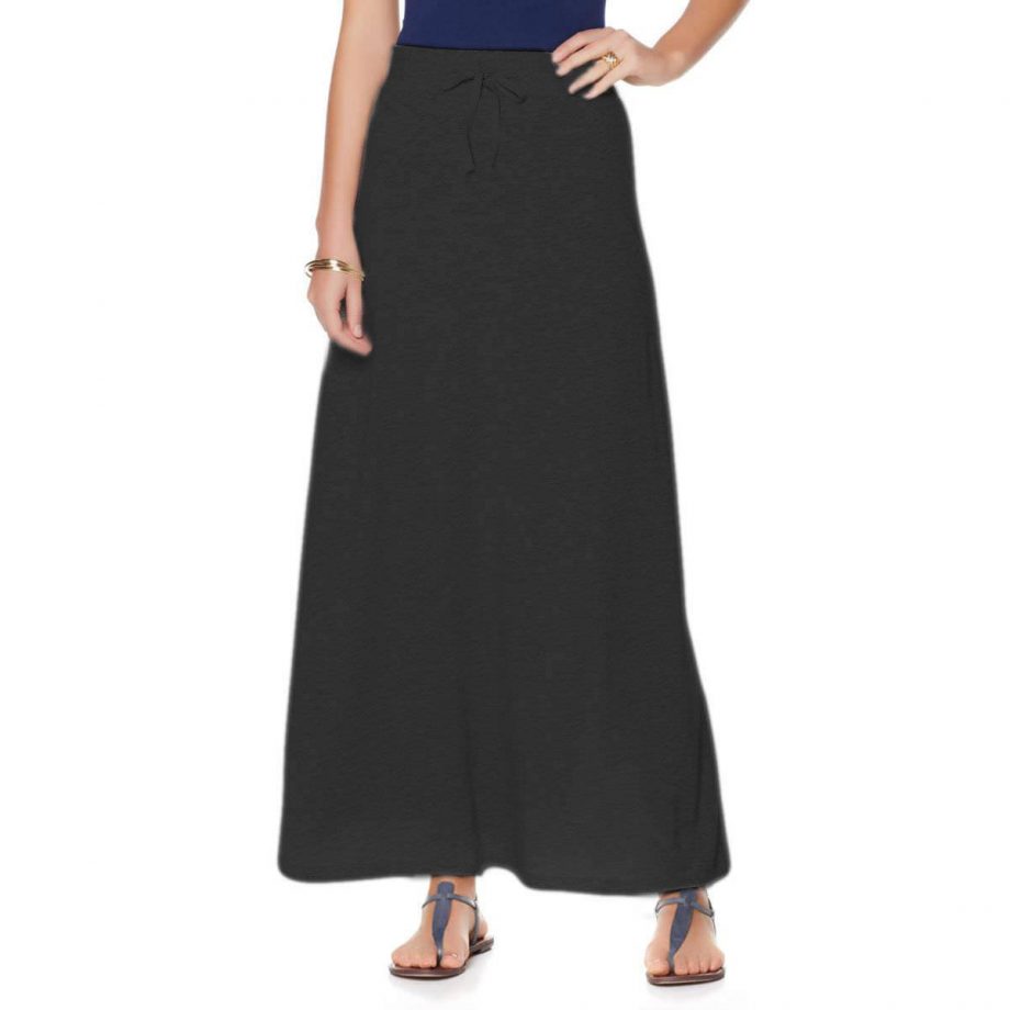 WENDY WILLIAMS Size S Solid Maxi Skirt BLACK