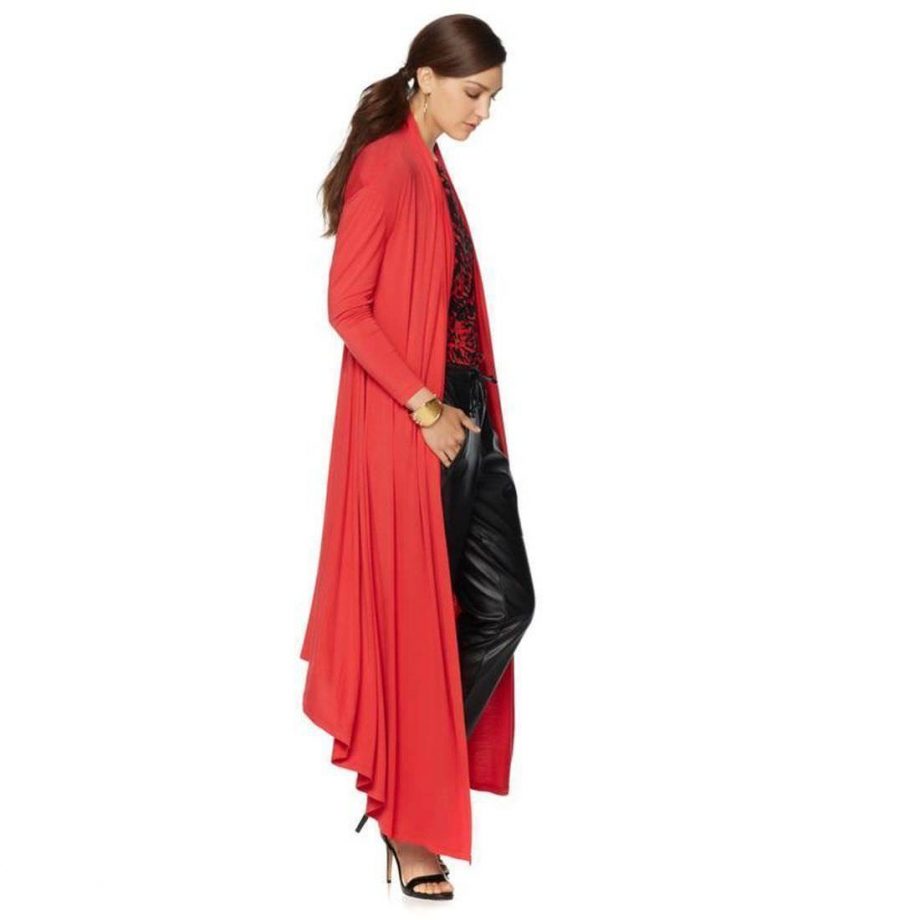 NENE Size M Lightweight Glam Long Sleeve Maxi Cardigan NAVY