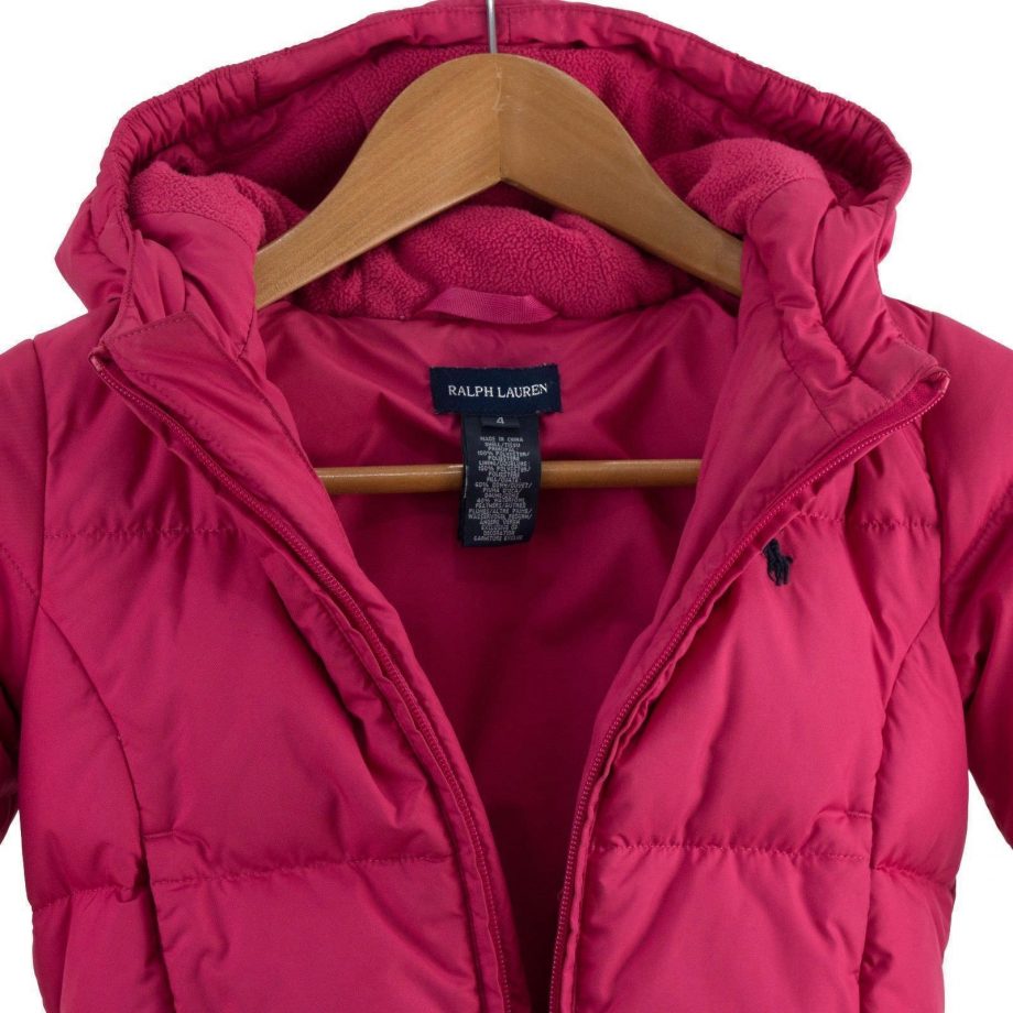RALPH LAUREN Girls Winter Jacket Hood RED Size 4