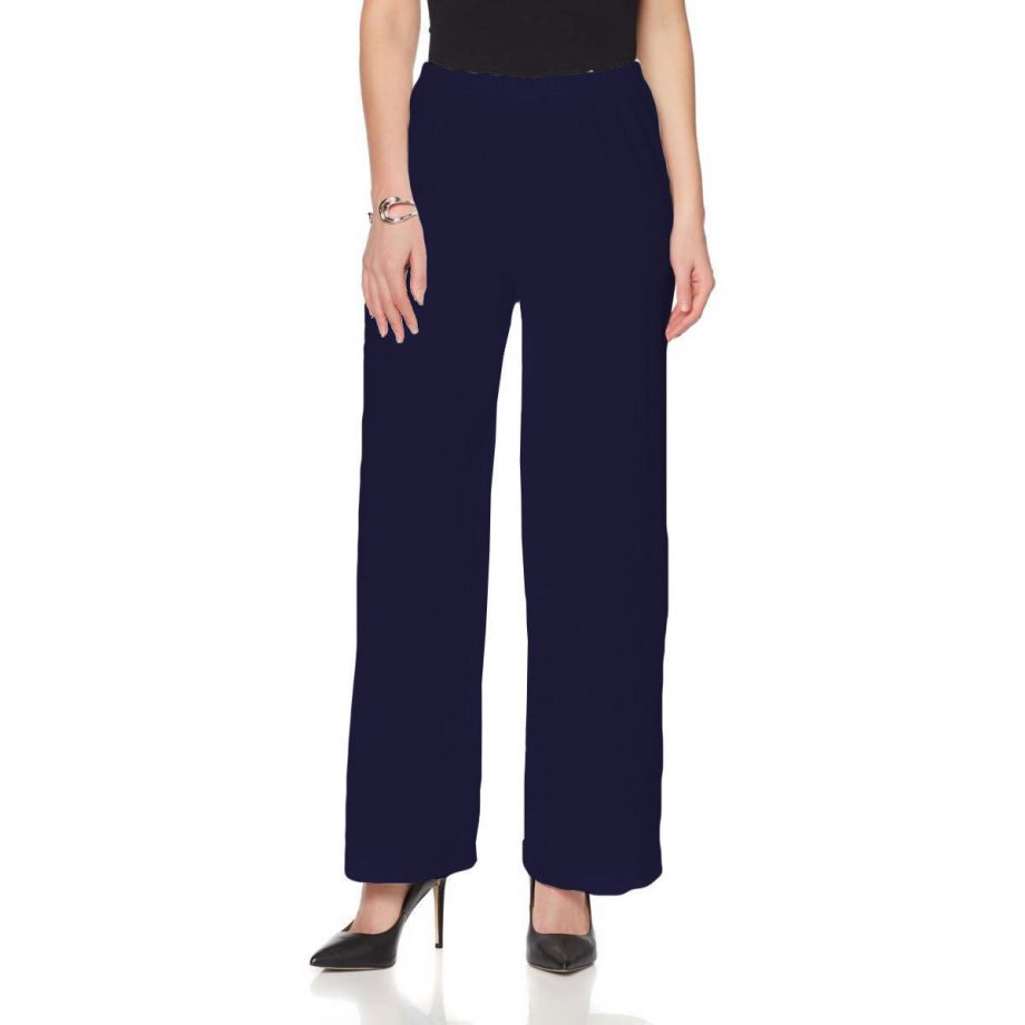 SLINKY BRAND Size S Vertical Textured Knit Palazzo Pants ROYAL BLUE