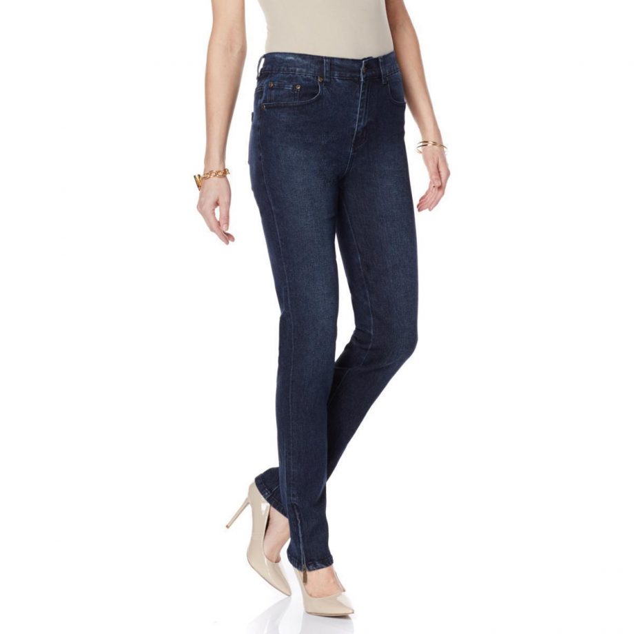 DIANE GILMAN Size 16PW Classic Stretch Denim Ankle Zip Skinny Jeans WHITE