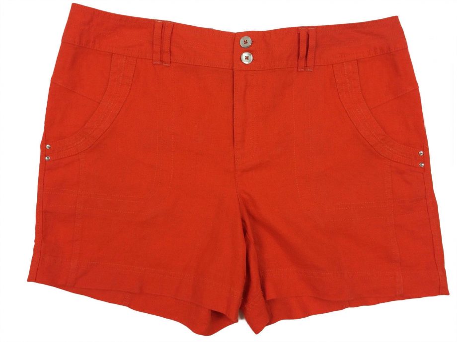 INC INTERNATIONAL CONCEPTS Size 10 Linen Shorts COSMIC ORANGE