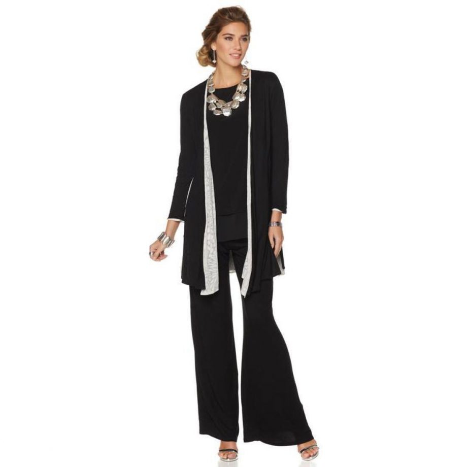 MARLAWYNNE Size M Reversible Cardigan Duster OYSTER / BLACK