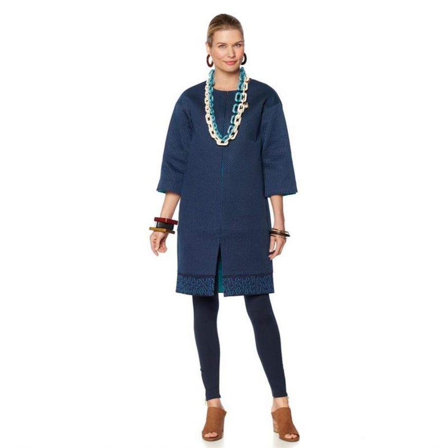 RARA AVIS Size XS Iris Apfel Lightwt Quilted Owl Jacket DEEP NAVY TURQ