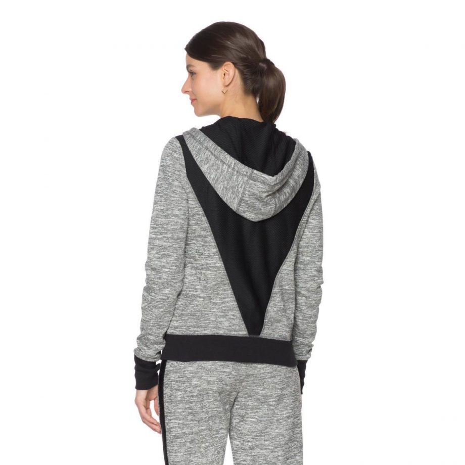 WARRIOR BY DANICA PATRICK Size S French Terry and Mesh Hoodie GRAY