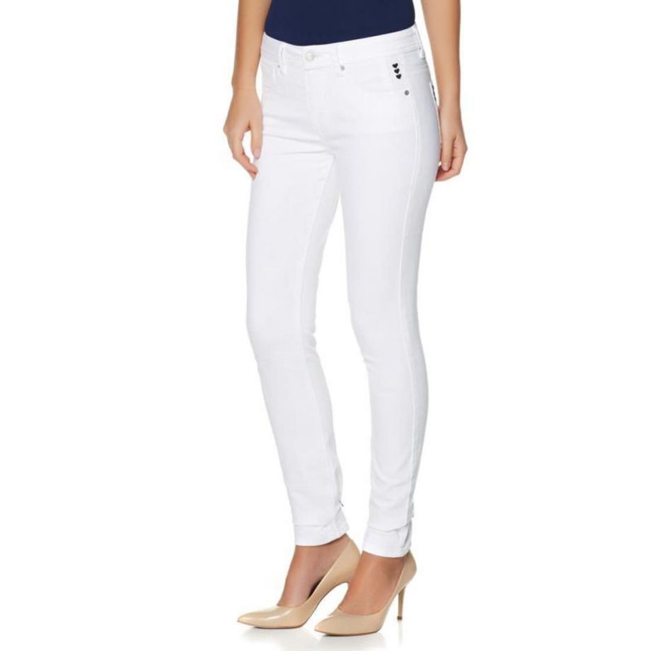 GIULIANA LUXE Size L Limitless Possibilities Skinny Stretch Jeans WHITE