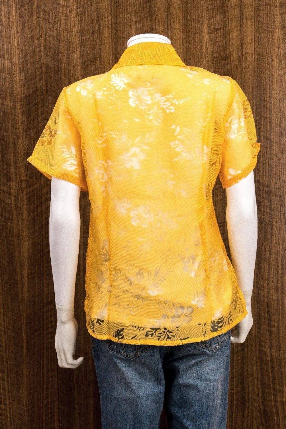 SALON STUDIO Size S 2pc Yellow Button Down Sheer Blouse Tank Top Camisole
