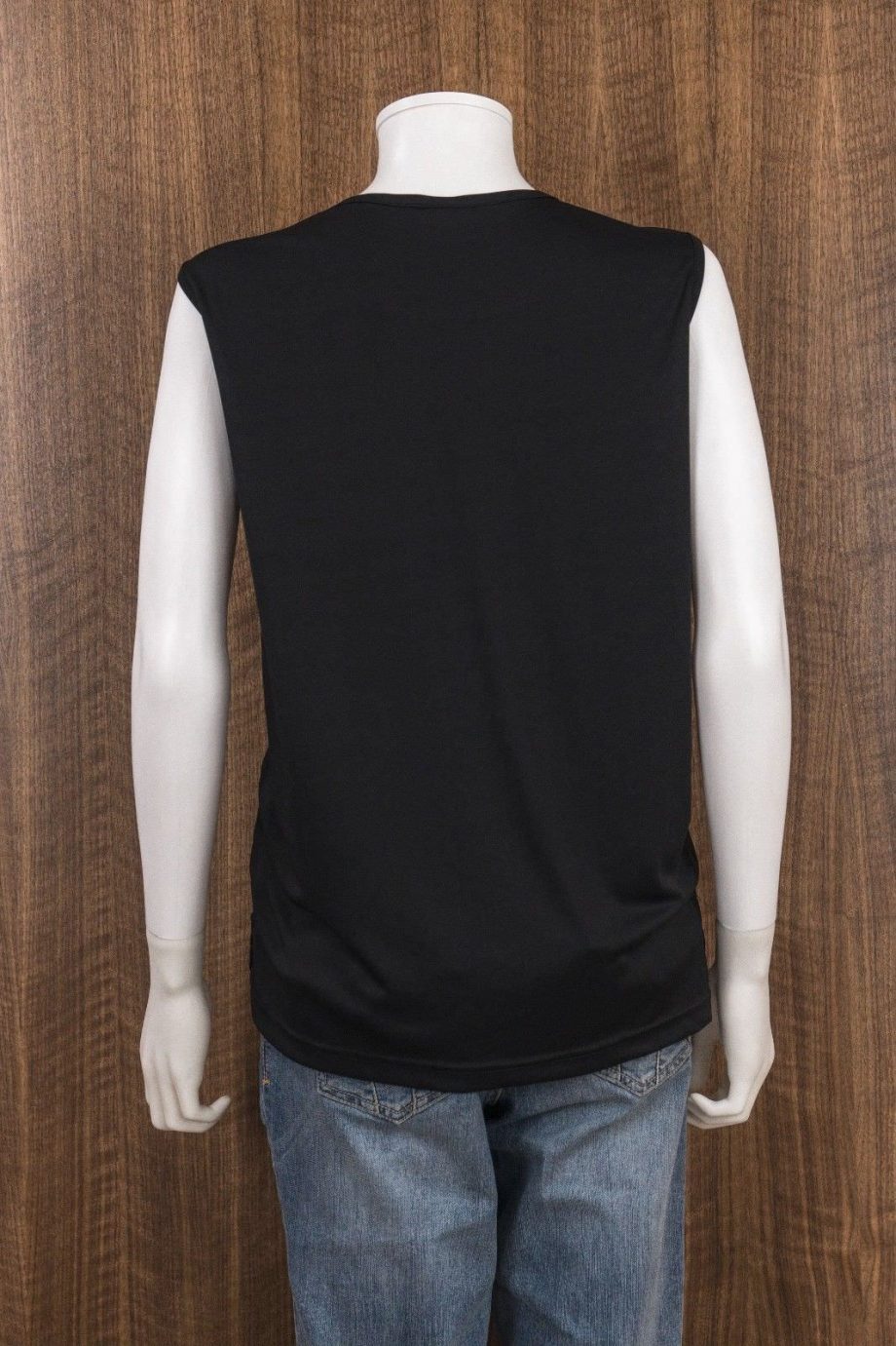 SALON STUDIO Size L 2pc Black Gold Button Down Sheer Blouse Tank Top