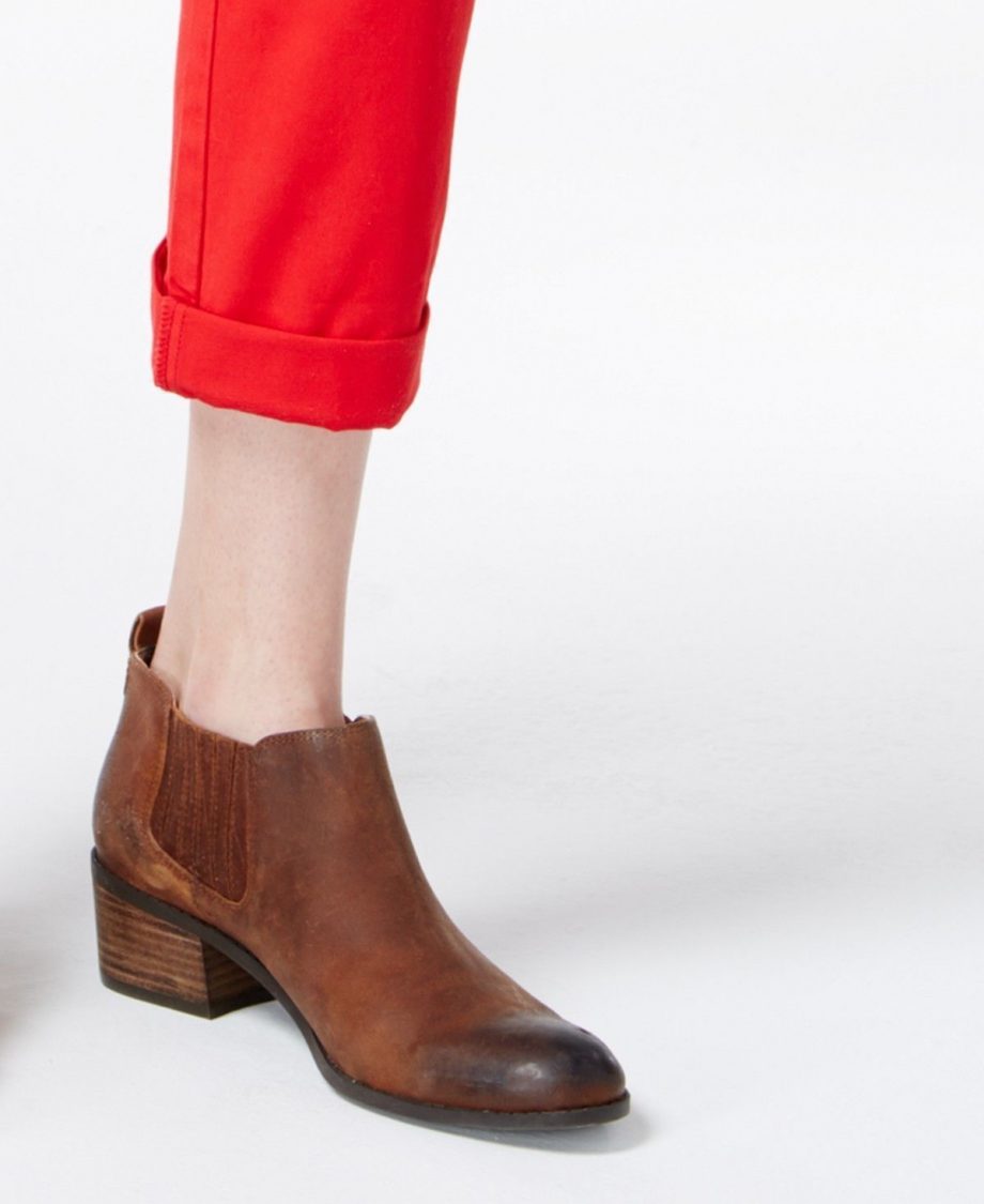 TOMMY HILFIGER Size 6 Cuffed Chino Straight-Leg Pants RED