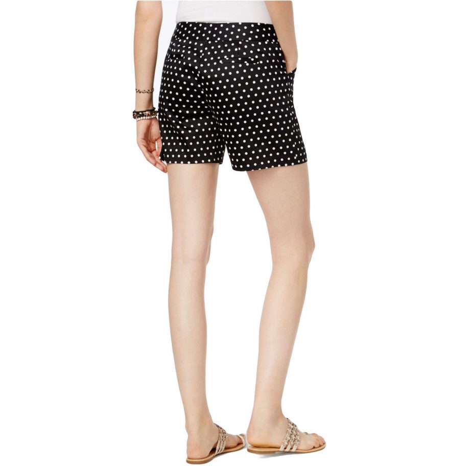 INC INTERNATIONAL CONCEPTS Size 16 White Dot Printed Shorts BLACK