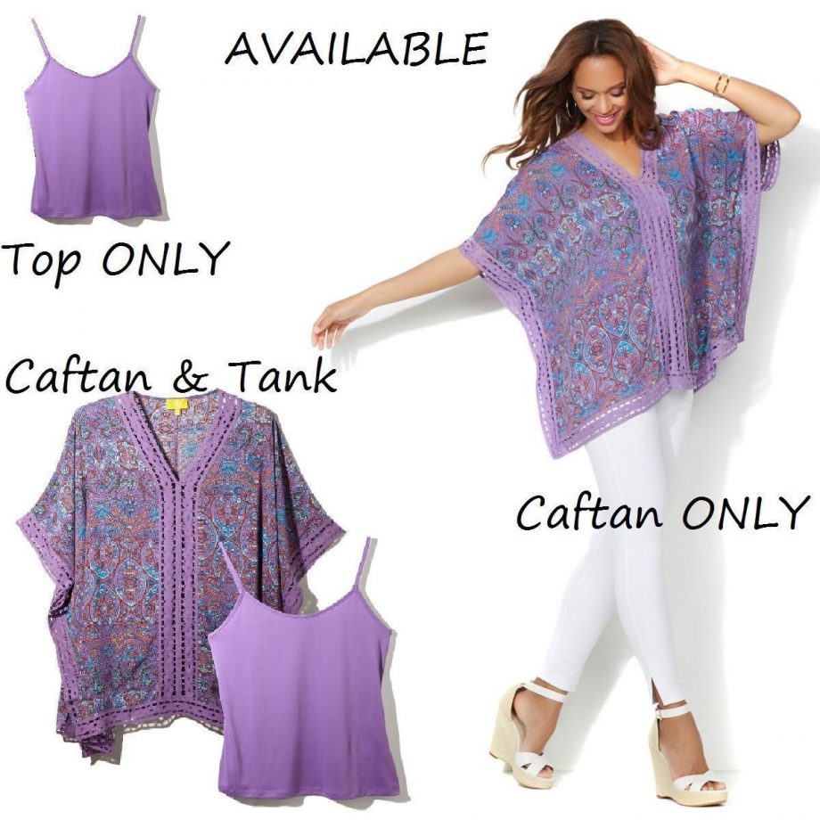 LIZ LANGE Size XL Sun Sational Caftan and Tank Set MIDNIGHT BLUE