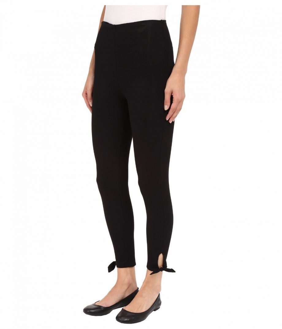 LYSSE Size S Tie Cotton Crop Leggings BLACK