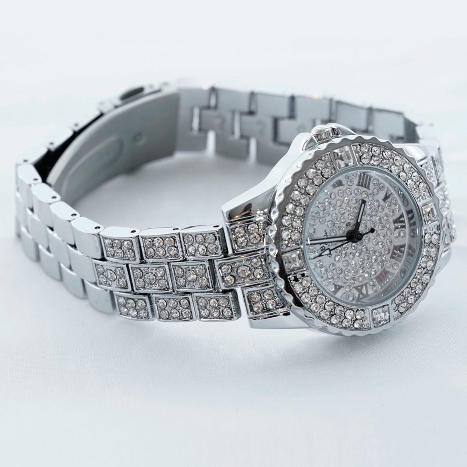 Women Stainless Steel Crystal Rhinestone Dress Watches Quartz Wristwatch