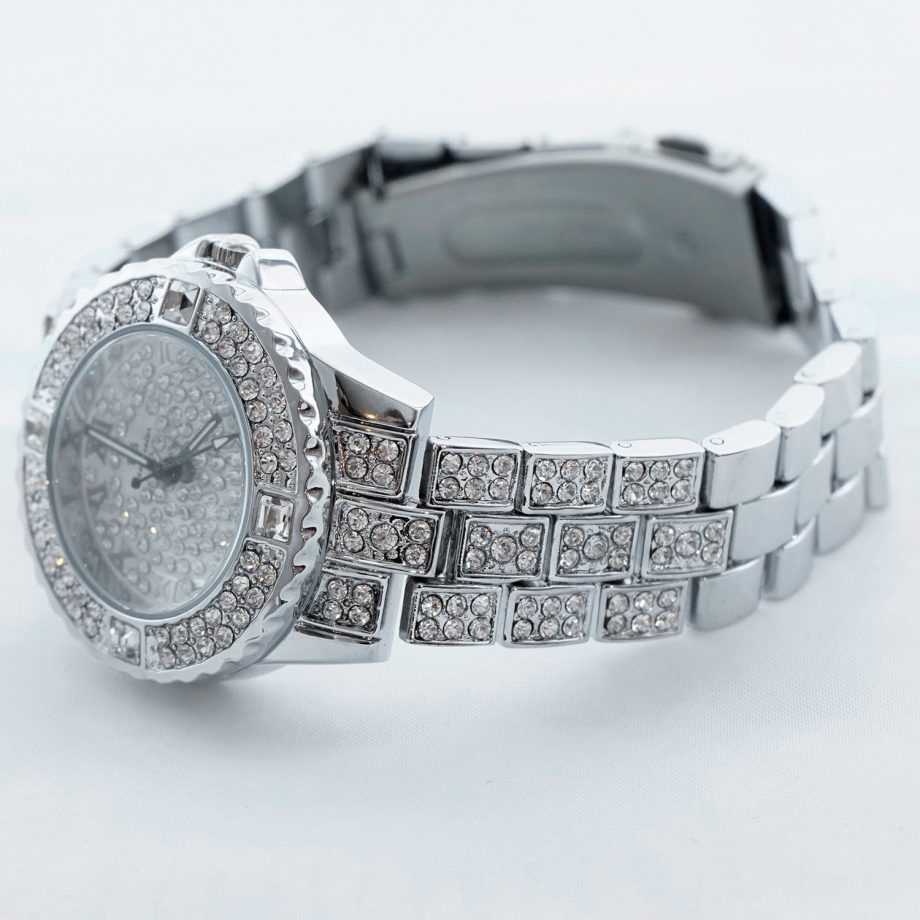 Women Stainless Steel Crystal Rhinestone Dress Watches Quartz Wristwatch
