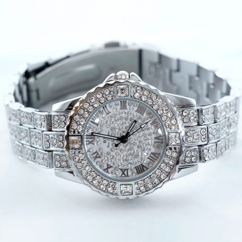 Women Stainless Steel Crystal Rhinestone Dress Watches Quartz Wristwatch