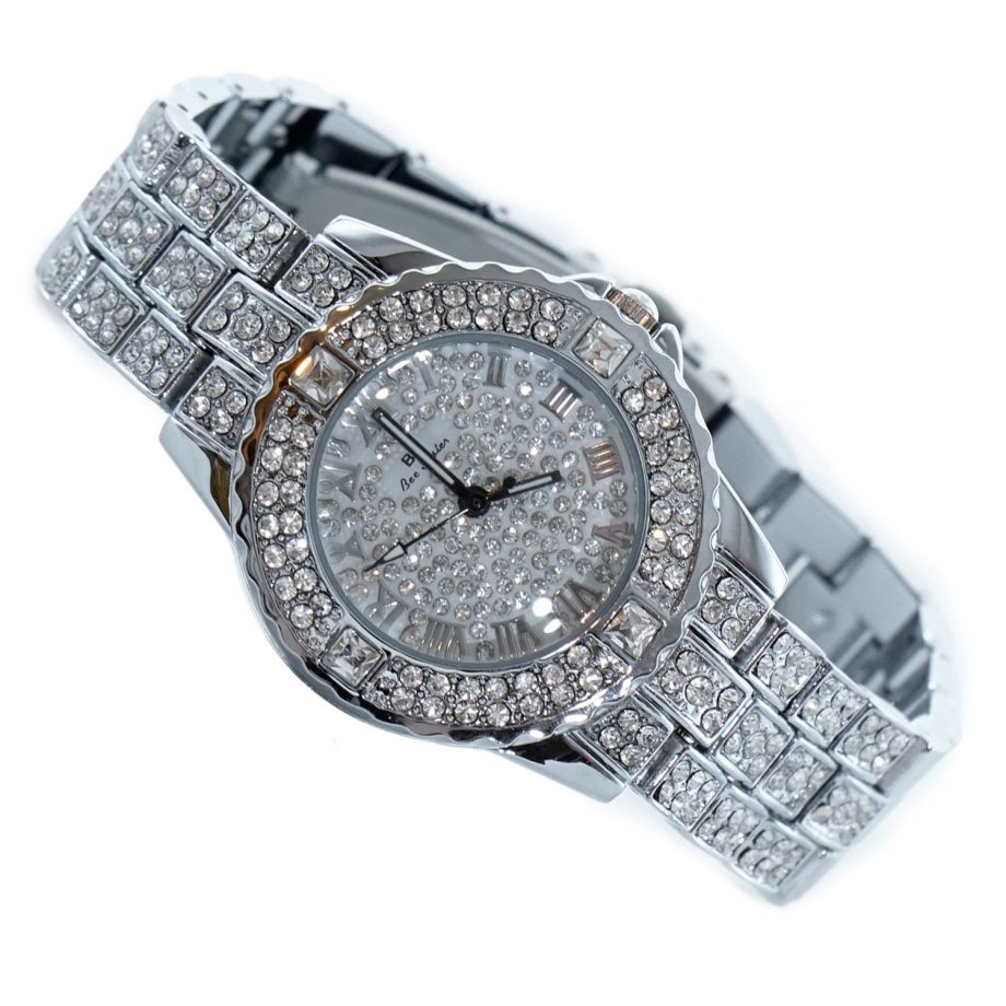 Women Stainless Steel Crystal Rhinestone Dress Watches Quartz Wristwatch